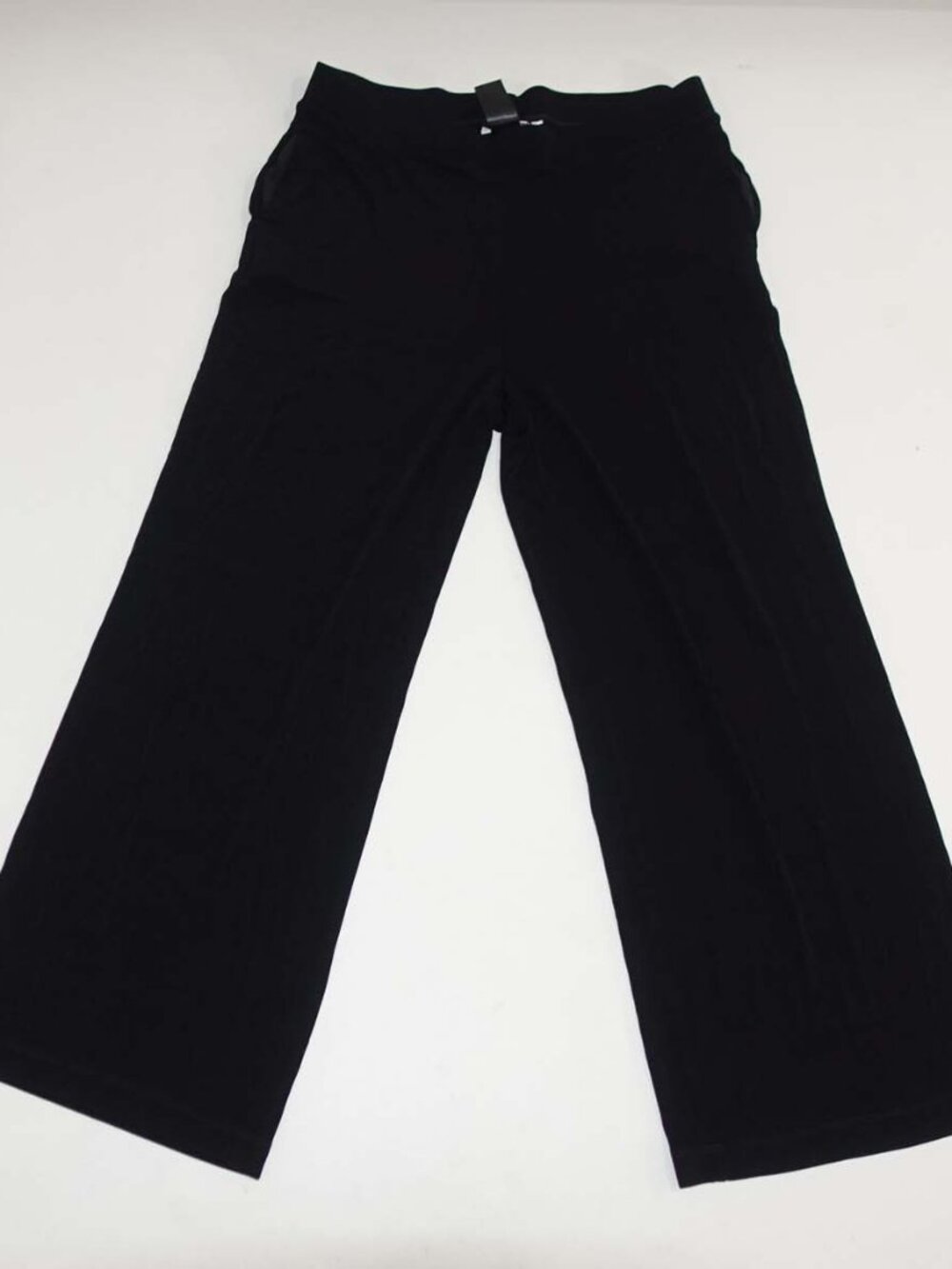 Chico's Women's Pull On Wide Leg Slinky Pants Size 2 / 12 Regular Black Stretch